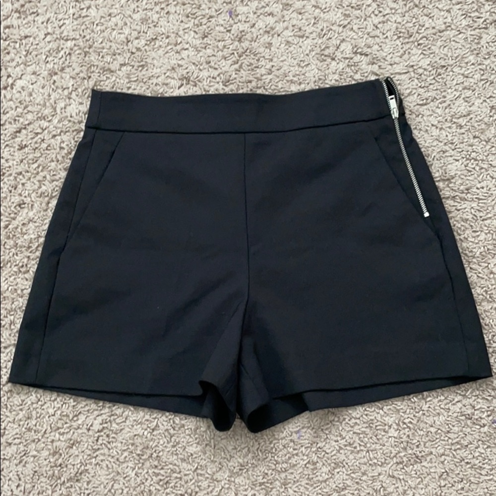 Zara High Waist Shorts with Zipper Medium
